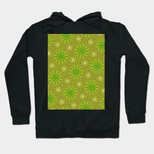 Lime Green Pointy Star Shapes on Hexagon Background Pattern - WelshDesignsTP003 Hoodie